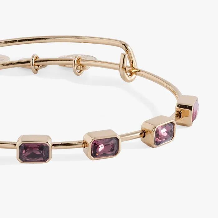 Bracelets Women Alex And Ani February Birthstone Emerald Cut Bangle Gold