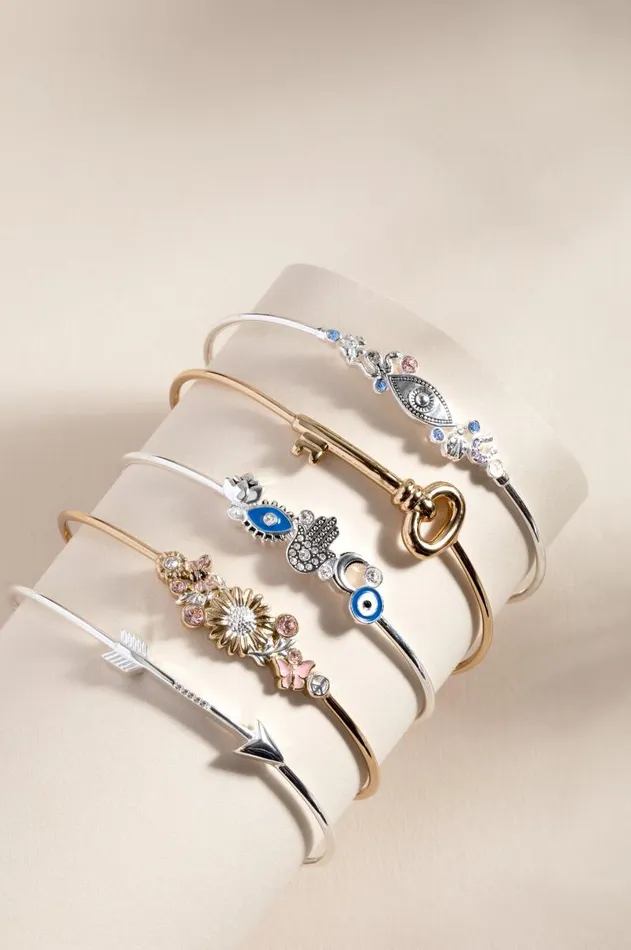 Bracelets Women Alex And Ani Floral Inline Bangle Two Tone