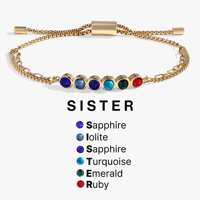 Bracelets Women Alex And Ani Hidden Message 039Sister039 Acrostic Bolo Stainless Steel Gold