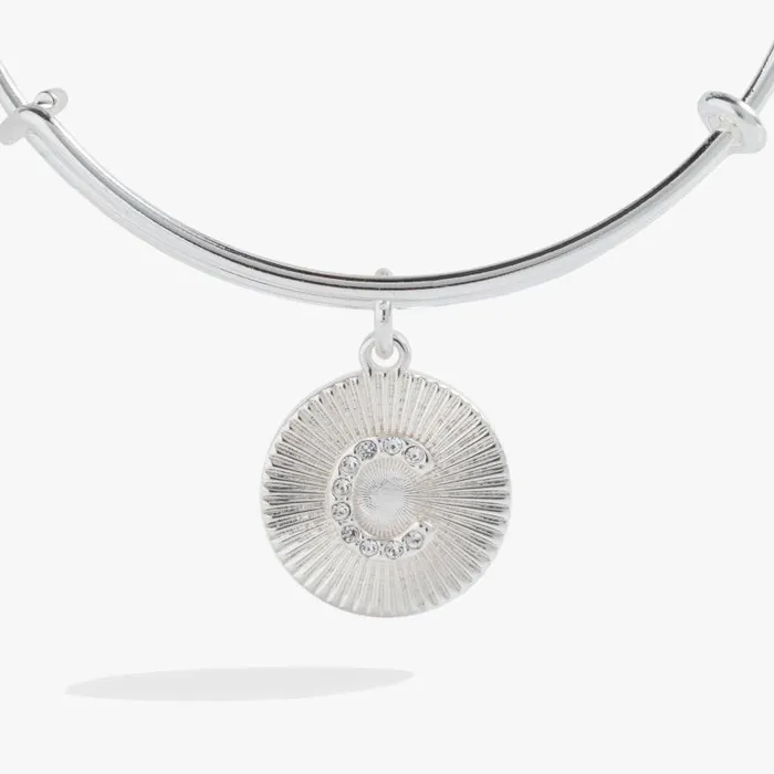 Bracelets Women Alex And Ani Initial C Pave Starburst Texture Bangle Gold