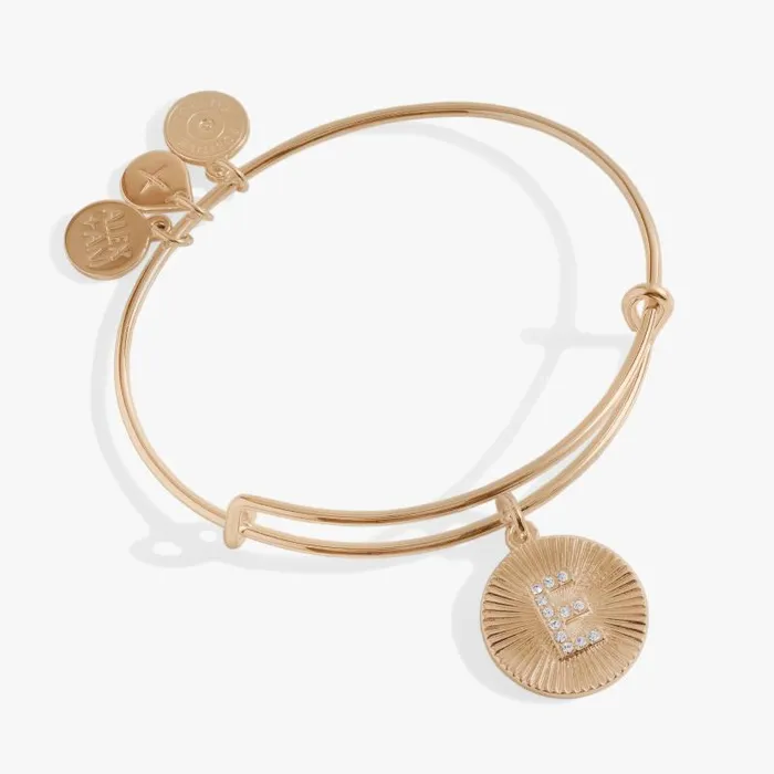 Bracelets Women Alex And Ani Initial E Pave Starburst Texture Bangle Gold