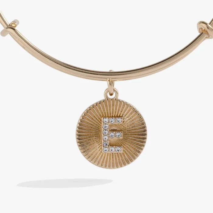 Bracelets Women Alex And Ani Initial E Pave Starburst Texture Bangle Gold