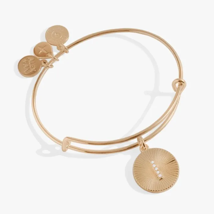 Bracelets Women Alex And Ani Initial I Pave Starburst Texture Bangle Gold