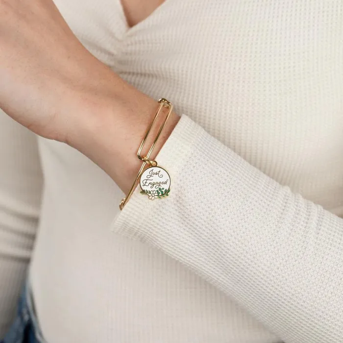Bracelets Women Alex And Ani Just Engaged039 Charm Bangle Gold