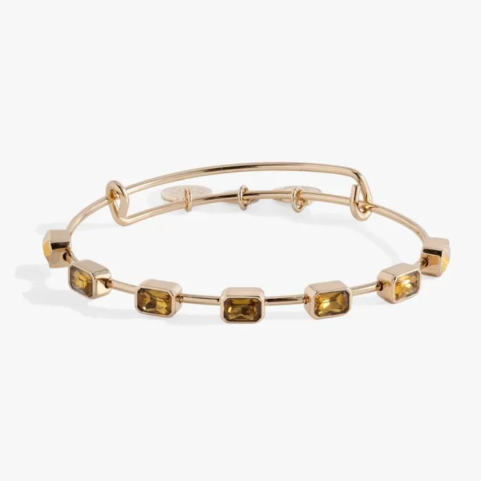 Bracelets Women Alex And Ani November Birthstone Emerald Cut Bangle Gold