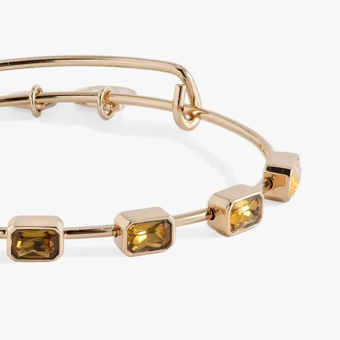 Bracelets Women Alex And Ani November Birthstone Emerald Cut Bangle Gold