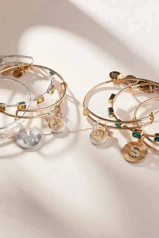Bracelets Women Alex And Ani November Birthstone Emerald Cut Bangle Gold