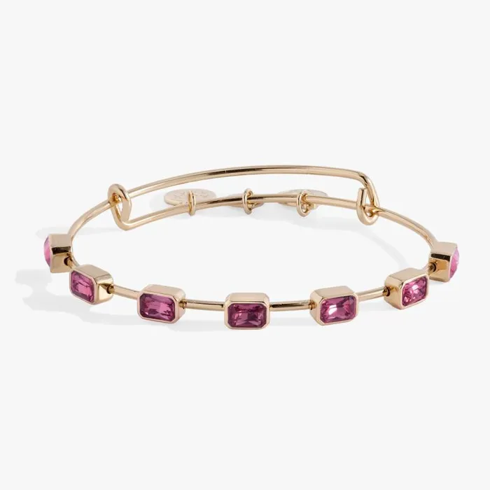 Bracelets Women Alex And Ani October Birthstone Emerald Cut Bangle Gold