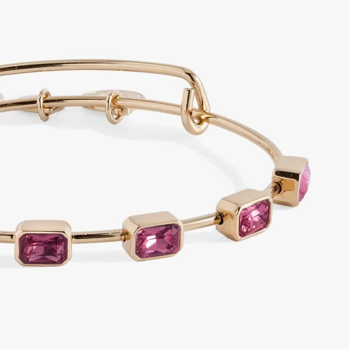 Bracelets Women Alex And Ani October Birthstone Emerald Cut Bangle Gold