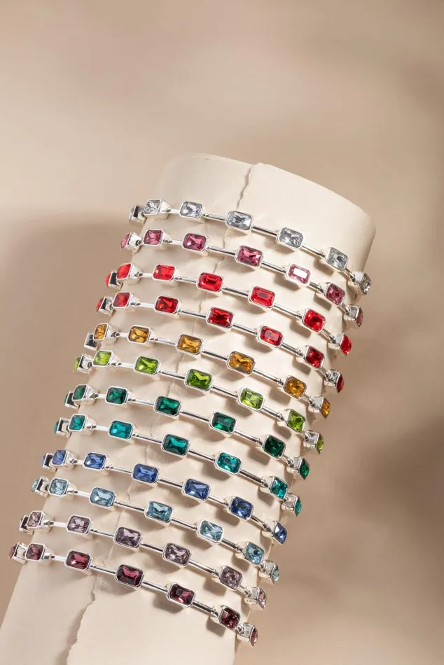 Bracelets Women Alex And Ani October Birthstone Emerald Cut Bangle Gold