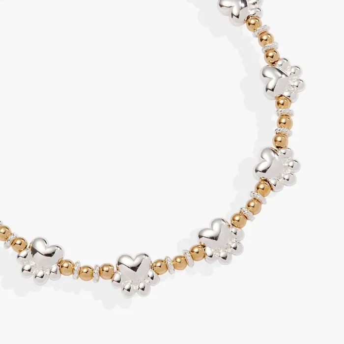 Bracelets Women Alex And Ani Paw Print Beaded Dog Bangle Two Tone