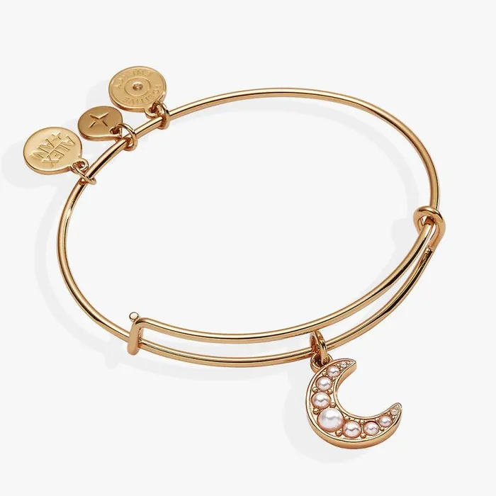 Bracelets Women Alex And Ani Pearl Moon Bangle Gold