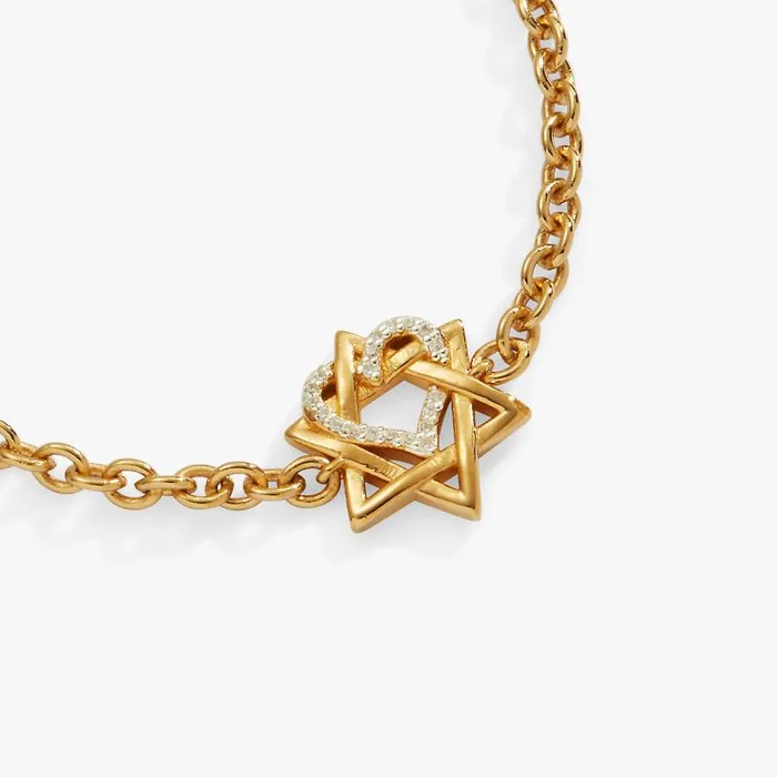 Bracelets Women Alex And Ani Star Of David Heart Bracelet 14kt Gold Plated Two Tone Precious