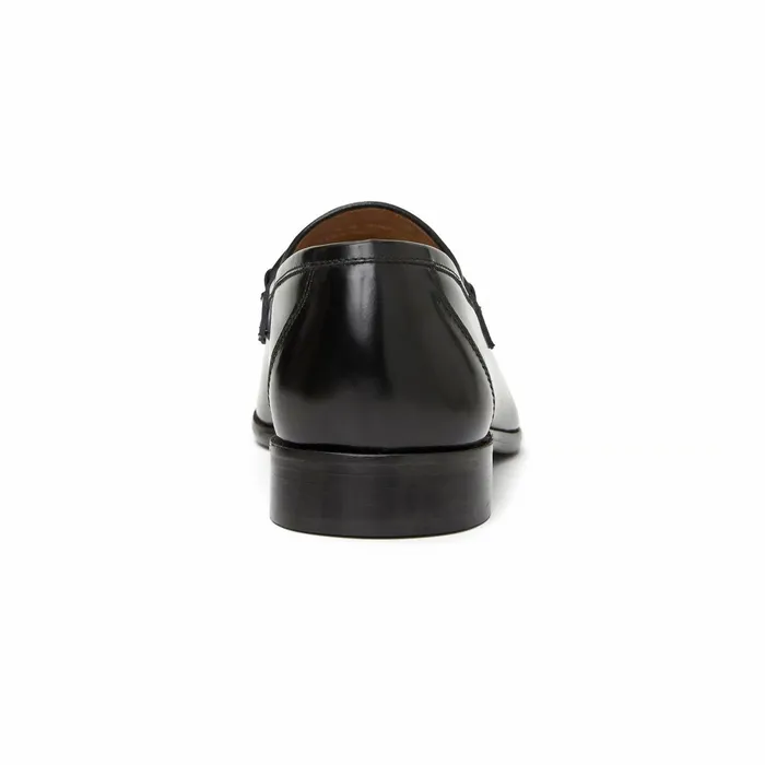 Bruno Magli Alessio Slip On Black Bit Loafer Black Leather Men Dress Shoes