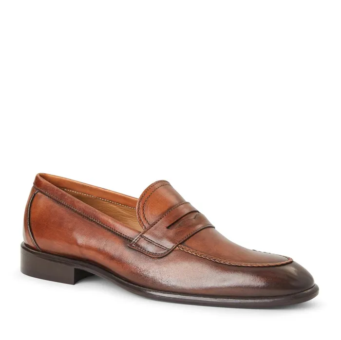 Bruno Magli Arden Braided Leather LoaferCognac Men Loafers and Slipons