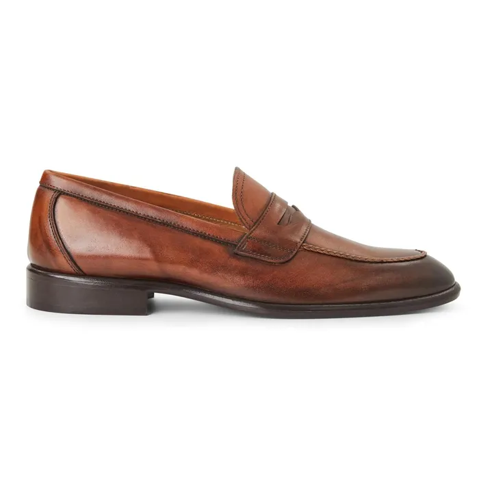 Bruno Magli Arden Braided Leather LoaferCognac Men Loafers and Slipons