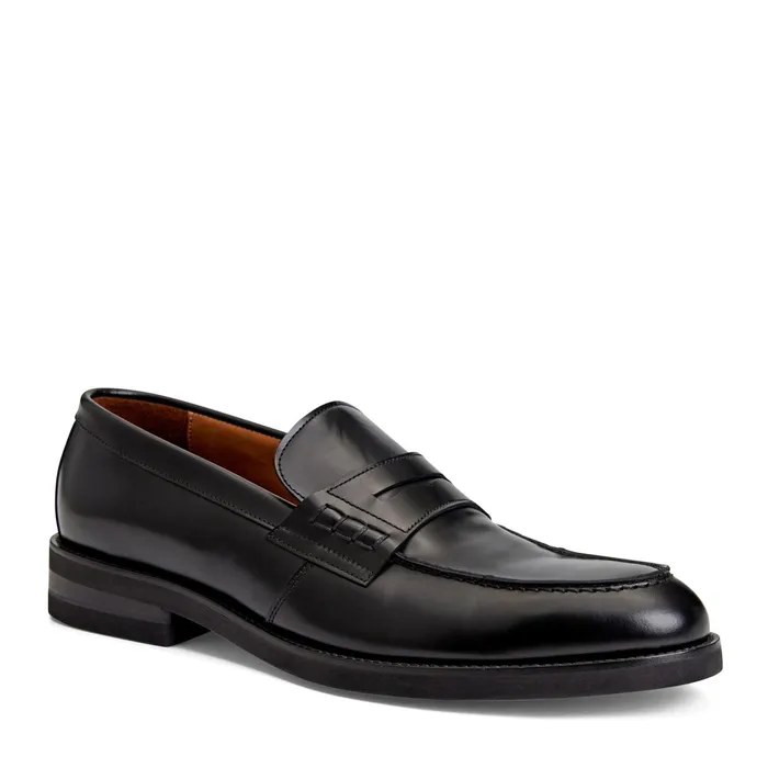 Bruno Magli Carter Casual Loafer Black Leather Men Loafers and Slipons