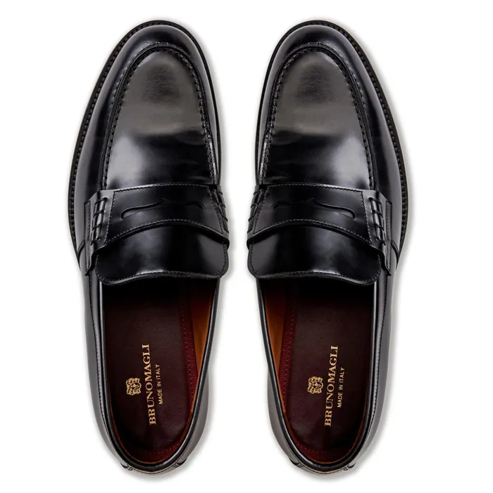 Bruno Magli Carter Casual Loafer Black Leather Men Loafers and Slipons