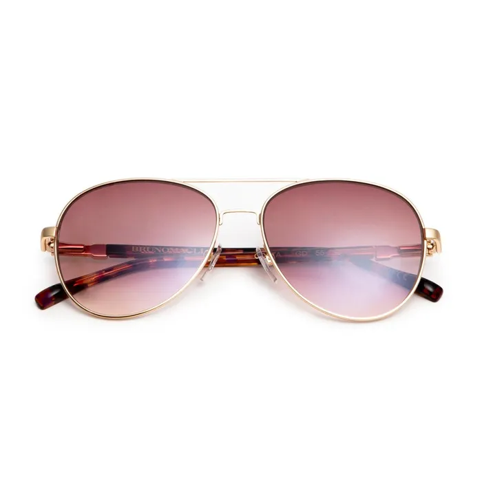 Bruno Magli Costa Aviator Sunglasses 8211 Gold Women Sunglasses