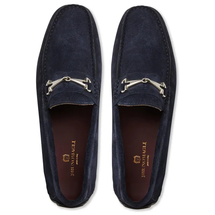 Bruno Magli Darius Driving Suede MoccasinNavy Men Loafers and Slipons