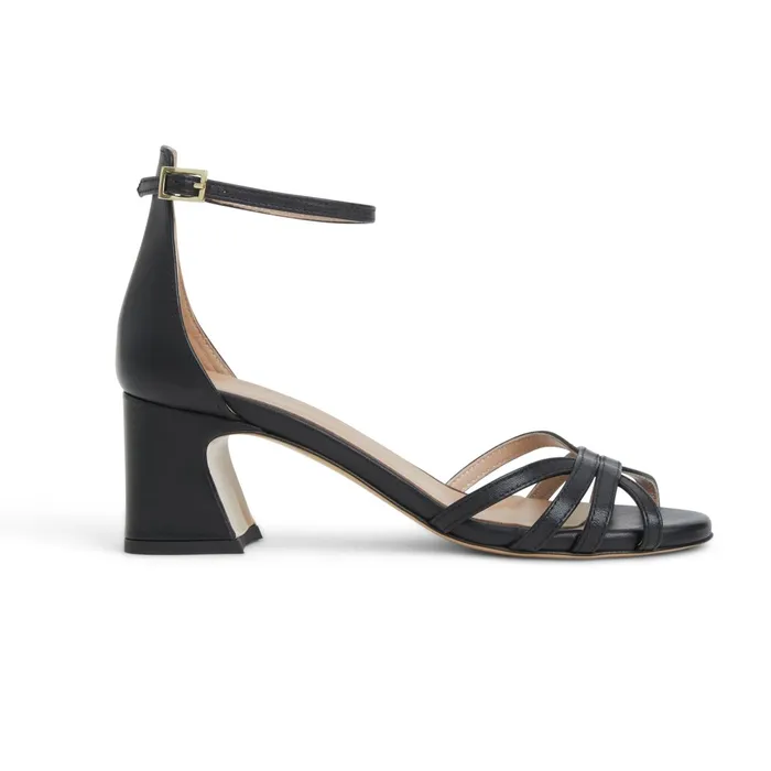 Bruno Magli FELICITY Strapped Sandal Low Heel BLACK Women Sandals and Slides