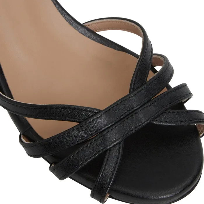 Bruno Magli FELICITY Strapped Sandal Low Heel BLACK Women Sandals and Slides