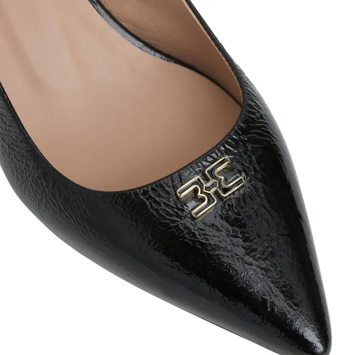 Bruno Magli FIONA Slingback Pump BLACK CRINKLE PATENT Women Evening