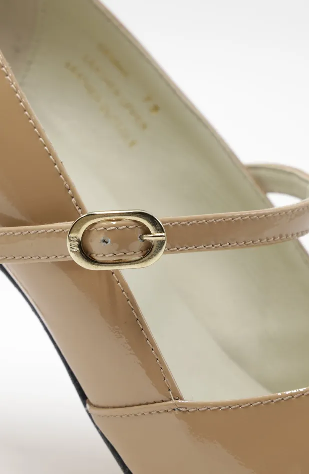 Bruno Magli Gemma MaryJane Leather Pump 8211 Honey Patent Women Pumps