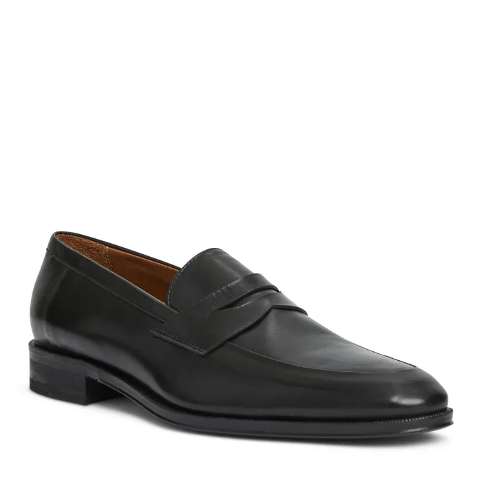 Bruno Magli Maioco Slip On Loafer Black Leather Men Loafers and Slipons
