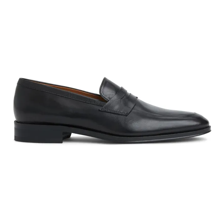 Bruno Magli Maioco Slip On Loafer Black Leather Men Loafers and Slipons