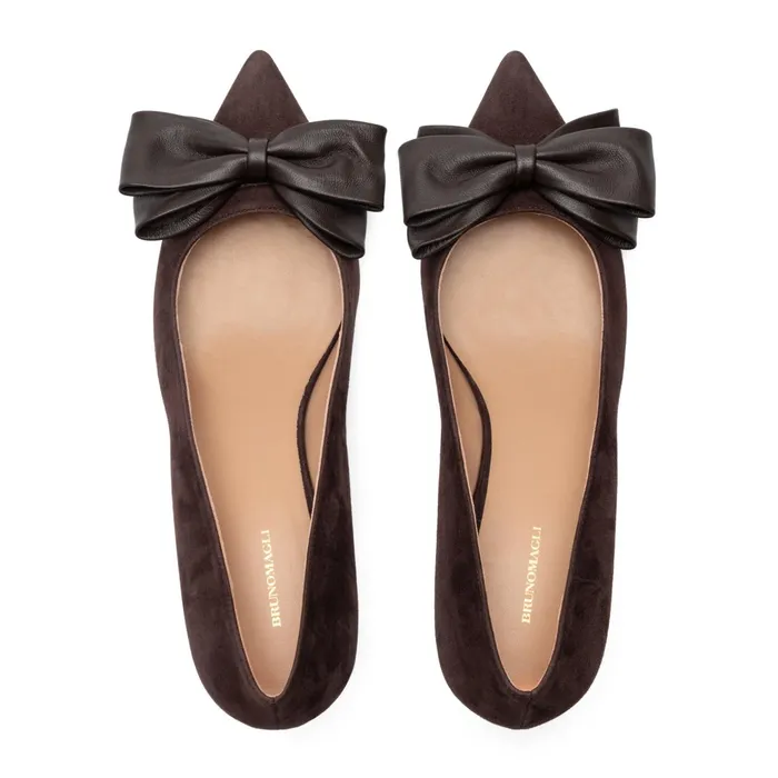 Bruno Magli Nadia Pump Brown Suede Women Pumps