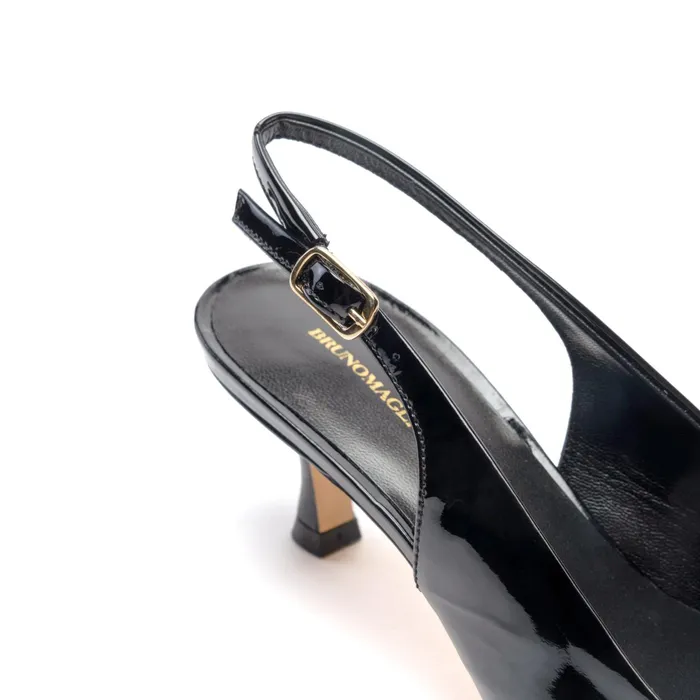 Bruno Magli Palerma Slingback Pump Black Patent Women Evening