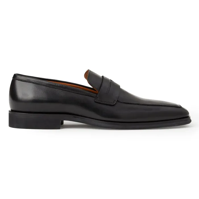 Bruno Magli Raging Leather Penny Loafer Black Men Loafers and Slipons