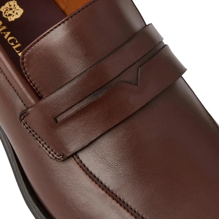 Bruno Magli Raging Leather Penny Loafer Cognac Men Dress Shoes