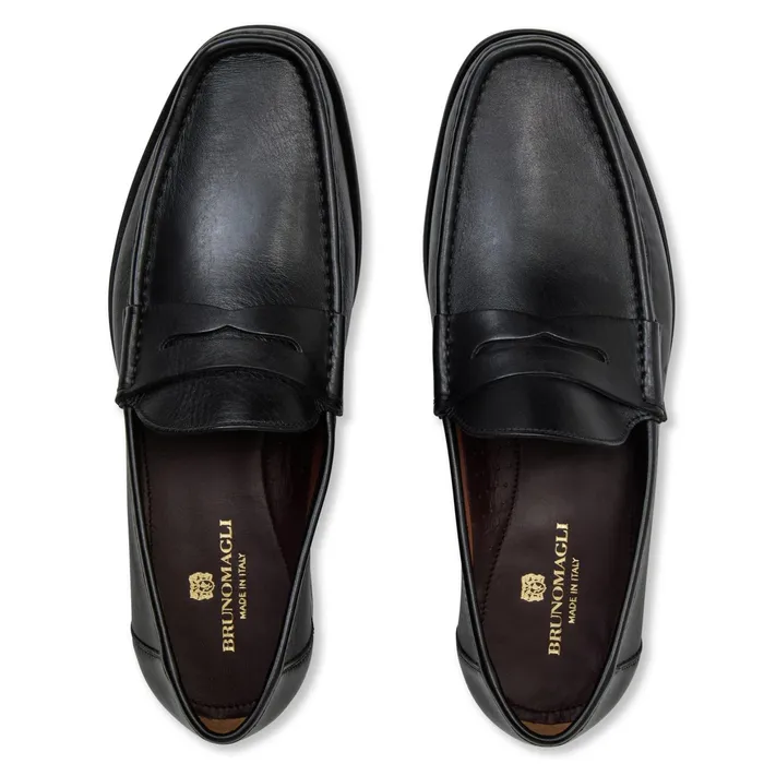 Bruno Magli Tonio Slip On Loafer Black Nappa Leather Men Loafers and Slipons Bruno Magli Tonio Slip On Loafer Black Nappa Leather Men Loafers and Slipons