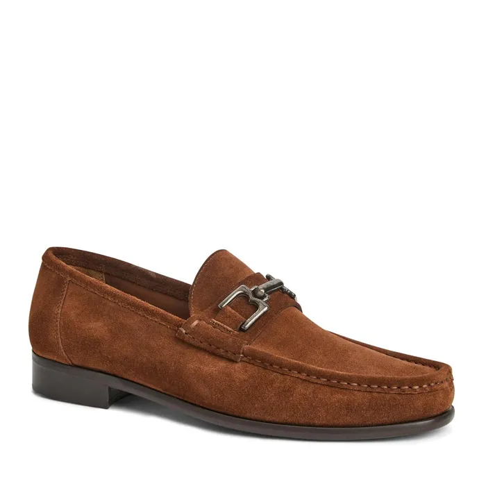 Bruno Magli Trieste Classic Suede Loafer Cognac Men Loafers and Slipons