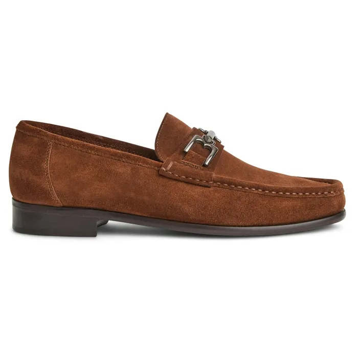 Bruno Magli Trieste Classic Suede Loafer Cognac Men Loafers and Slipons