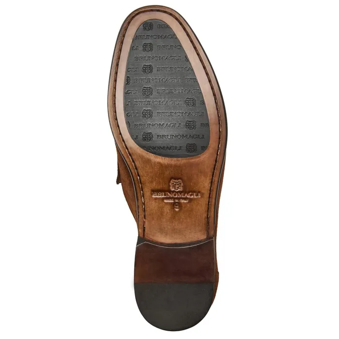 Bruno Magli Trieste Classic Suede Loafer Cognac Men Loafers and Slipons