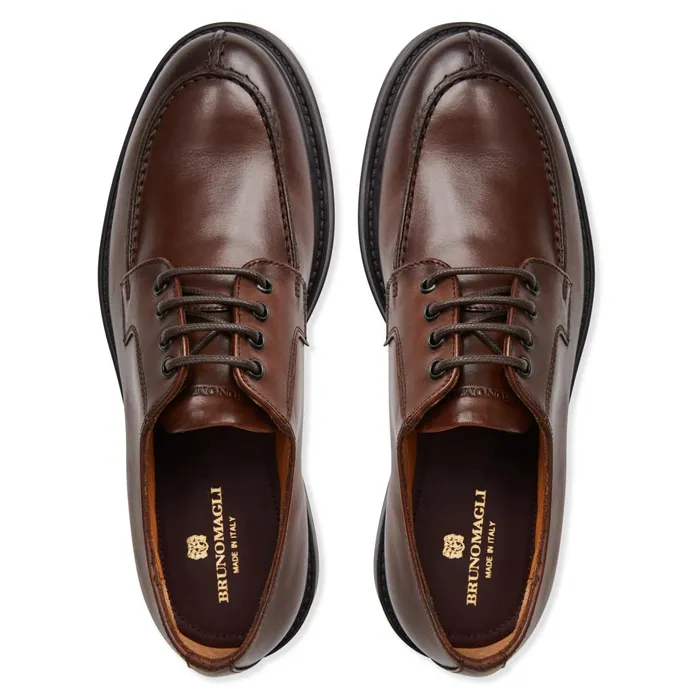 Bruno Magli Tyler Split Toe Leather DerbyCognac Men Casual Shoes