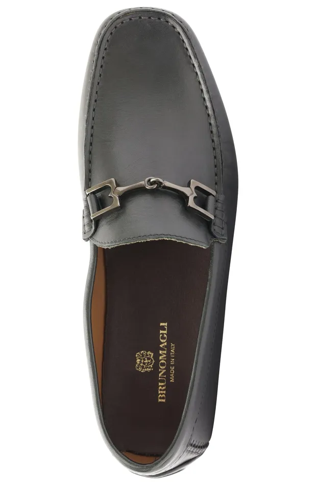 Bruno Magli Xander Leather Driving Moccasin 8211 Black Men Dress Shoes