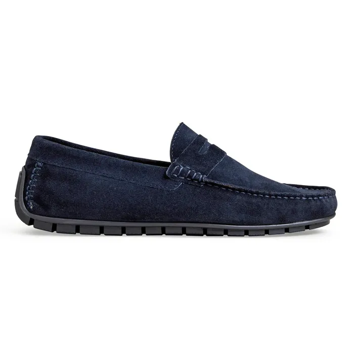 Bruno Magli XANE CASUAL SUEDE SLIPON DRIVING MOCCASINNAVY Men Casual Shoes