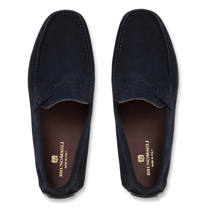 Bruno Magli XANE CASUAL SUEDE SLIPON DRIVING MOCCASINNAVY Men Casual Shoes