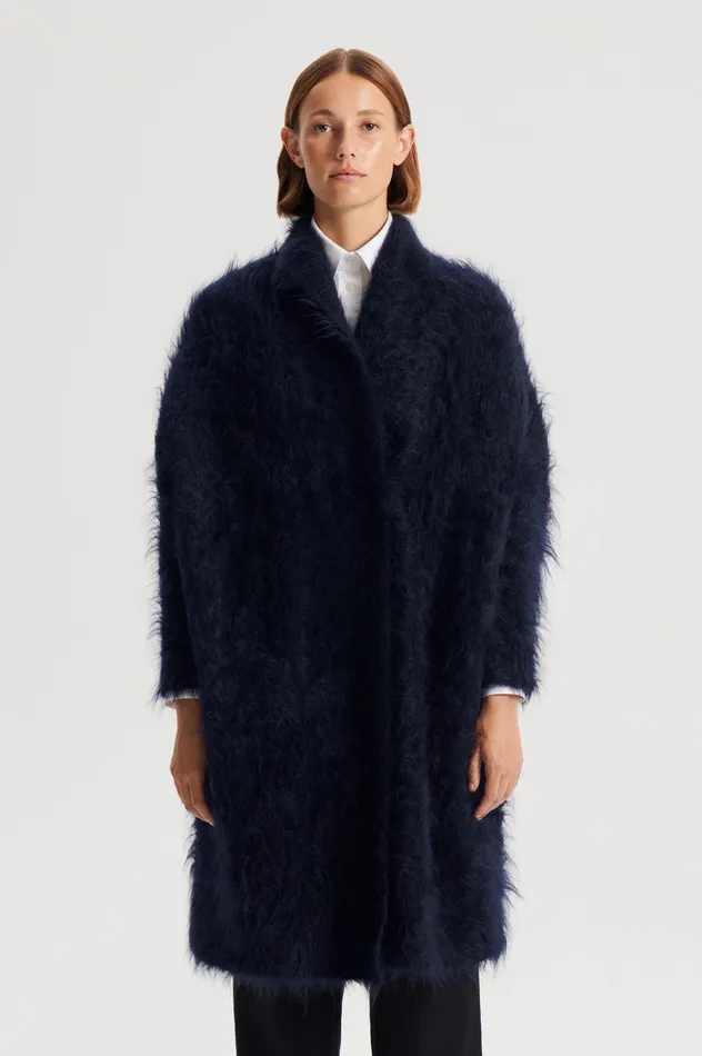 BRUSHED MOHAIR CARDIGAN 3 NAVY Women Knitwear Scanlan Theodore BRUSHED MOHAIR CARDIGAN 3 NAVY Women Knitwear Scanlan Theodore