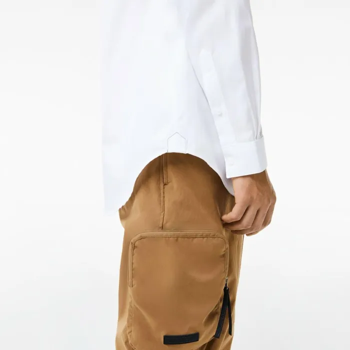 Button Down Shirts Men Lacoste Men039s Regular Fit Solid Cotton Shirt White 001
