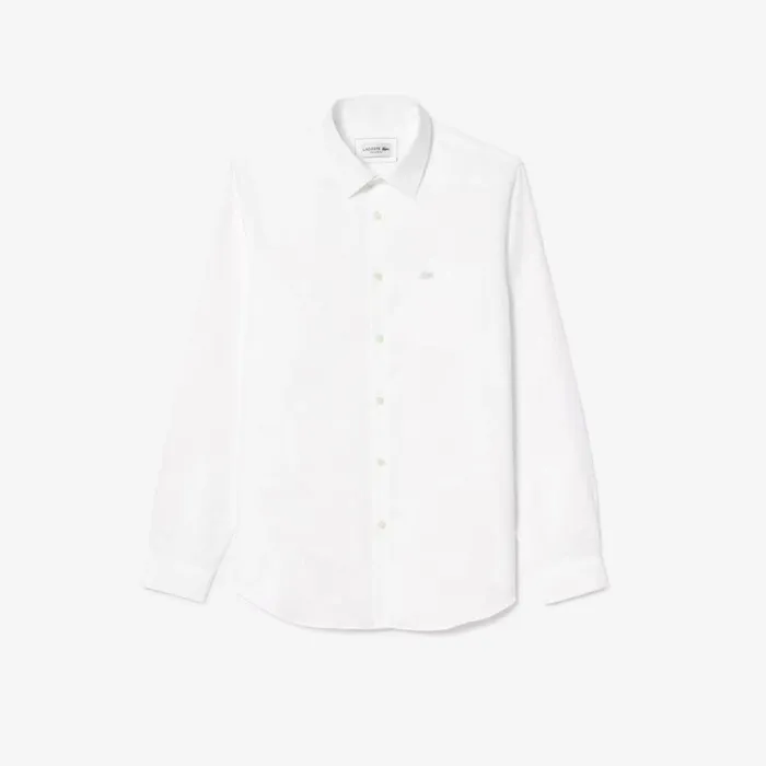 Button Down Shirts Men Lacoste Men039s Regular Fit Solid Cotton Shirt White 001
