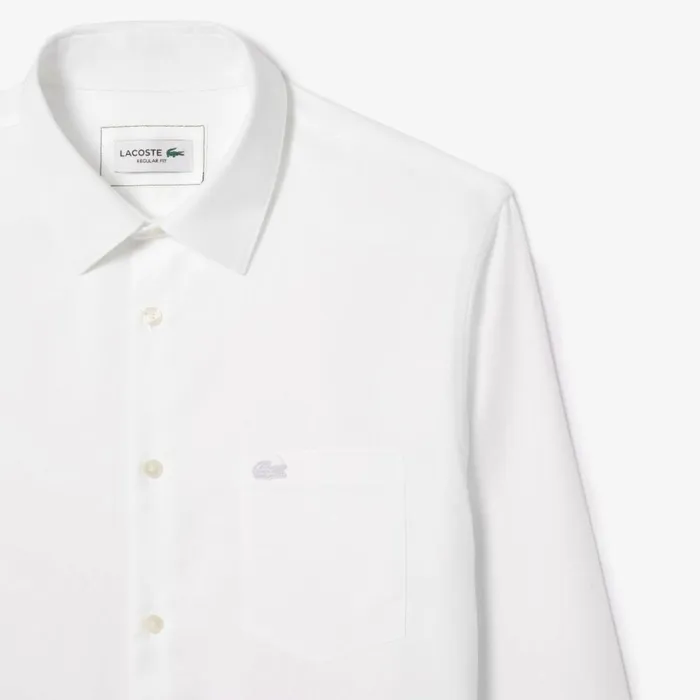 Button Down Shirts Men Lacoste Men039s Regular Fit Solid Cotton Shirt White 001