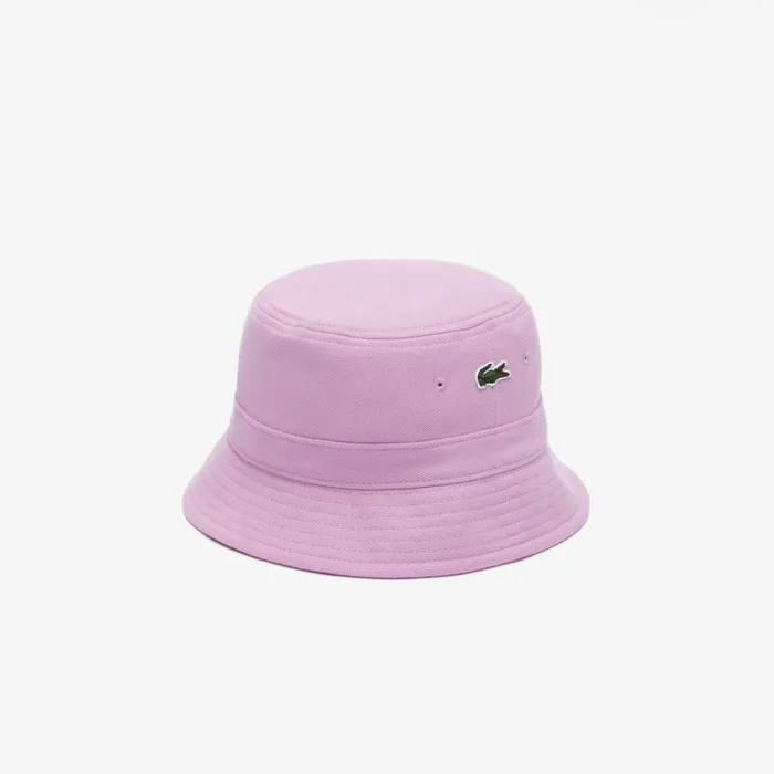 Caps and Hats MenWomen Lacoste Unisex Organic Cotton Bucket Hat Pink Ixv