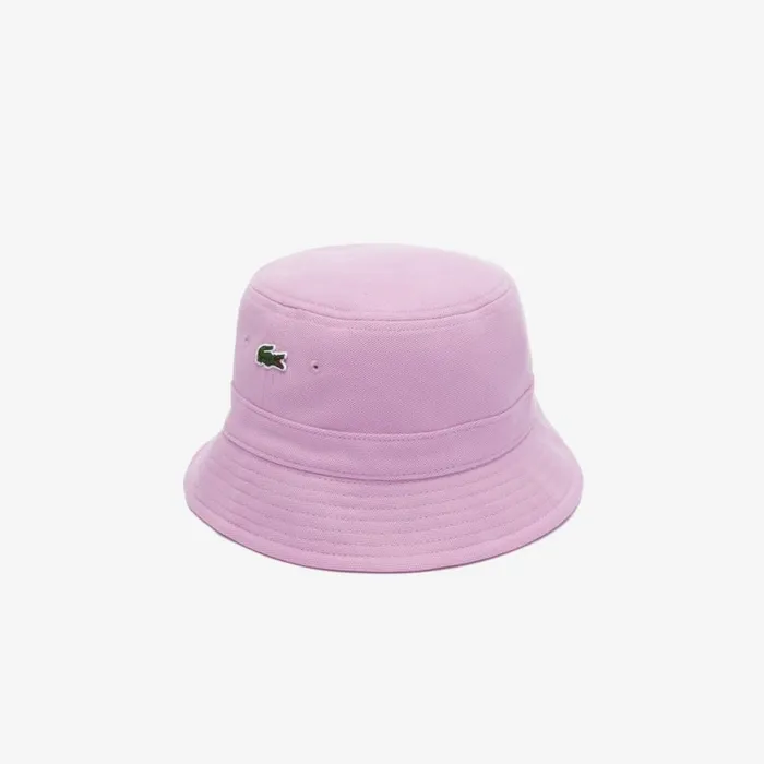 Caps and Hats MenWomen Lacoste Unisex Organic Cotton Bucket Hat Pink Ixv