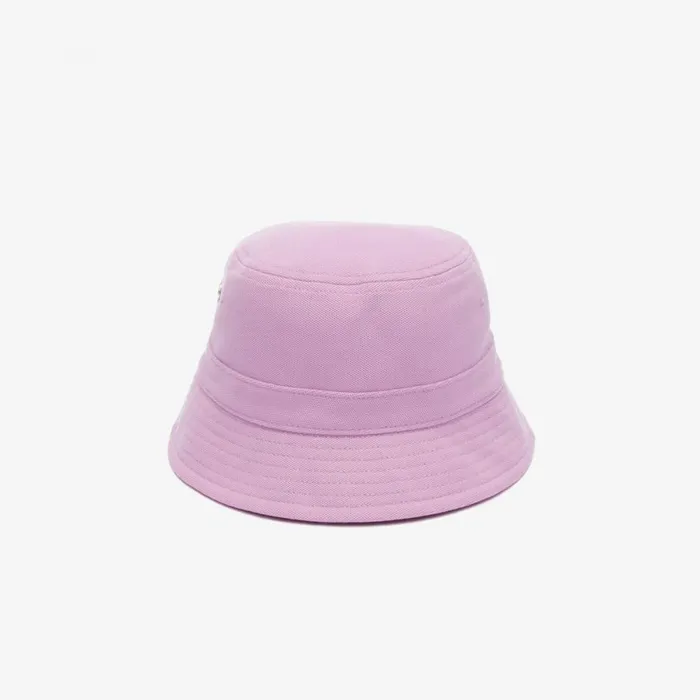Caps and Hats MenWomen Lacoste Unisex Organic Cotton Bucket Hat Pink Ixv