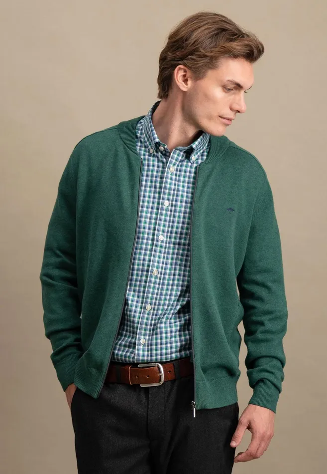 Cardigan Men FYNCHHATTON Parting Jacket Made Of 100 Cotton Navyhazelruby Reddark Emeraldcloud Blueblack